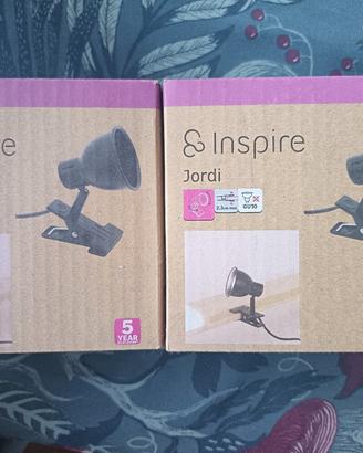 n 2 faretti a clip neri Inspire con scatola
