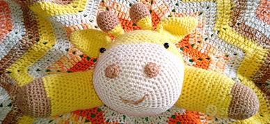 Copertina Bambini in lana con Giraffa.