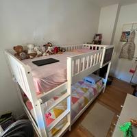 letto a castello in legno di pino bianco 