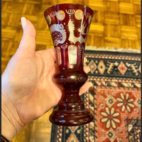 ARTICOLOraro:"EPOQUE"pregiatoVASOvetroSOFFIATOcris