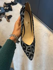 Scarpe leopardate glitter blue