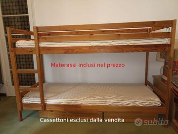 Letto a castello Ikea usato in legno con materassi