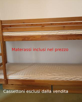 Letto a castello Ikea usato in legno con materassi