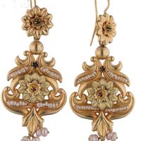 Orecchini  antichi in oro massiccio 18 kt anni ‘60