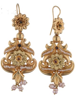 Orecchini  antichi in oro massiccio 18 kt anni ‘60
