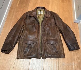 Giaccone pelle AVIREX color cuoio marrone scuro