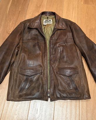 Giaccone pelle AVIREX color cuoio marrone scuro