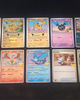 Lotto Carte Pokemon 30 Anniversario - 3x Pikachu