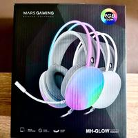 Mars Gaming MH-GLOW Bianco, Cuffia Full Chroma RGB