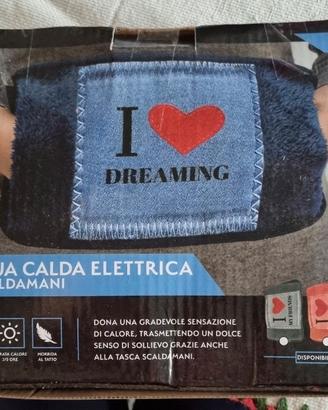 Borsa acqua calda elettrica con tasca scaldamani