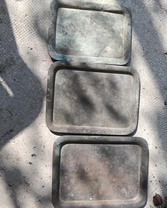 3 vassoi in ottone 