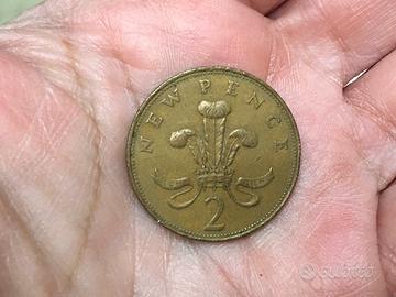 Moneta rara Inghilterra new pence 1971 2 pence