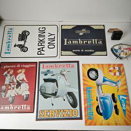 Lotto oggetti vintage autentici Lambretta Innocent