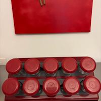 Set porta spezie Guzzini vintage – 10 barattoli