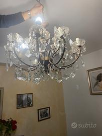 Lampadario vintage con cristalli