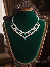 Collana statement Gemme giada pezzo unico handmade