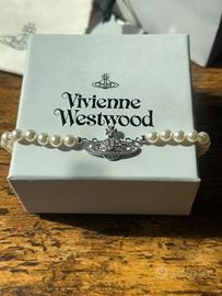 Choker Collana Vivienne Westwood Perle Orb Argento