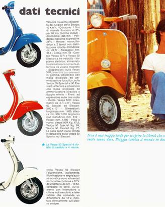 Dépliant Originale Vespa 50 R - Special - Elestart