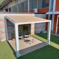 Pergola inclinata 3x3 SPRECH con telo pvc fisso