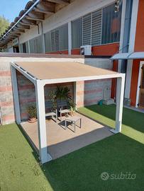 Pergola inclinata 3x3 SPRECH con telo pvc fisso