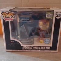 Funko pop avengers tower and iron man 