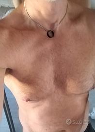 Collana uomo acciaio cromo e nero