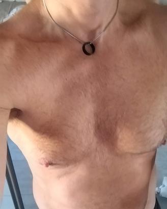 Collana uomo acciaio cromo e nero