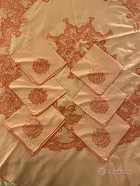 Vintage tovaglia rosa di tessuto prezioso