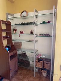 Libreria a parete Ikea vetro e acciaio