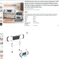 Barriera letto per anziani