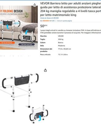 Barriera letto per anziani