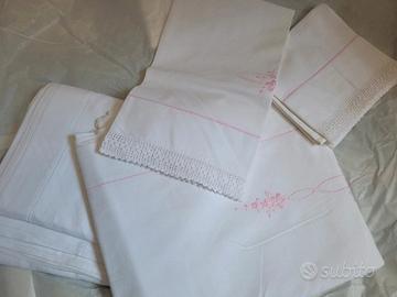 lenzuola cotone ricamate a mano