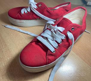 SCARPE DA GINNASTICA DONNA SNEAKERS ROSSE 37