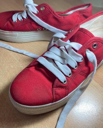 SCARPE DA GINNASTICA DONNA SNEAKERS ROSSE 37