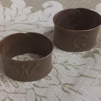 Coppia anelli per tovaglioli Arts & Crafts anni 50