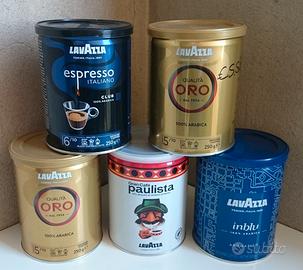 5 barattoli vuoti del caffè LAVAZZA per arredo bar