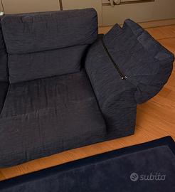 Divano 2 posti blu poltrone e sofa