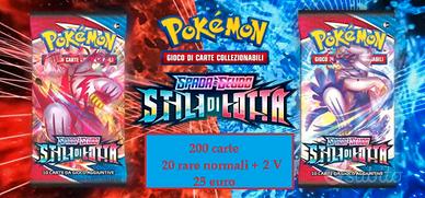 Pokémon GCC: 200 carte Stili di Lotta, 20 rare 2 V