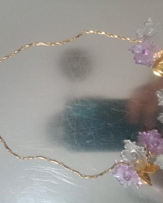 collana vintage in resina colorata motivi florea