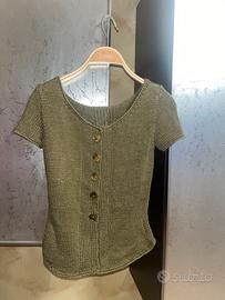 T shirt lana con bottoni
