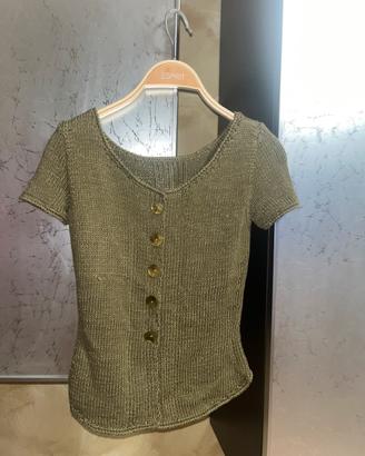 T shirt lana con bottoni