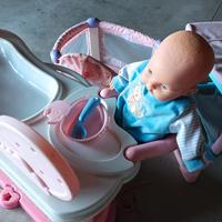 Lettino seggiolone fasciatoio bagnetto bambola