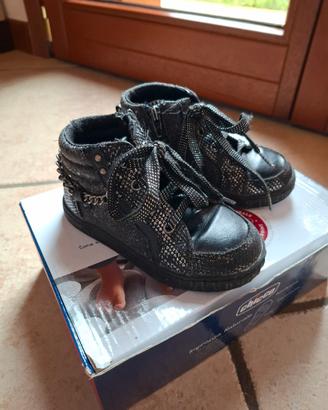 Sneaker Chicco bambina nere e argento 24 e scatola