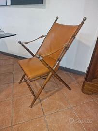 sedia pieghevole vintage anni 50 in bambù
