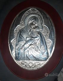 Capezzale argento Madonna con Bambino