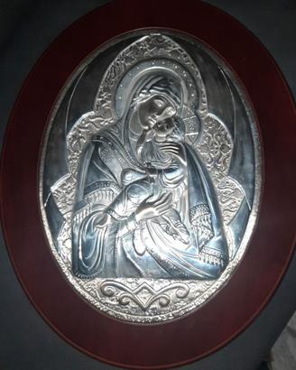 Capezzale argento Madonna con Bambino