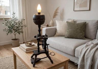 Lampada vintage a forma di arcolaio, filatoio