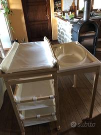 Fasciatoio con vano vaschetta estraibile
