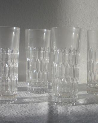 SET 6 bicchieri alti liquore vetro lavorato NUOVI