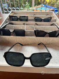 5 paia Occhiali da sole neri squadrati oversize -